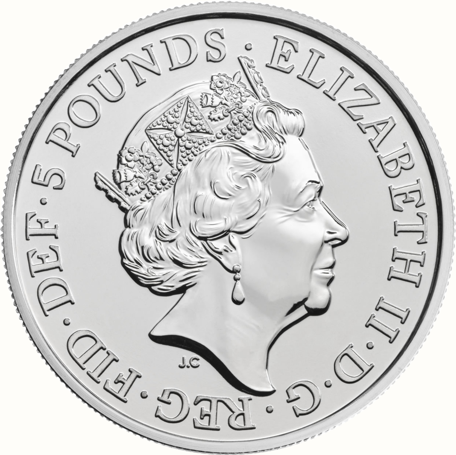 5 Pounds - Elizabeth II 5th portrait; Four Generations of Royalty obverse