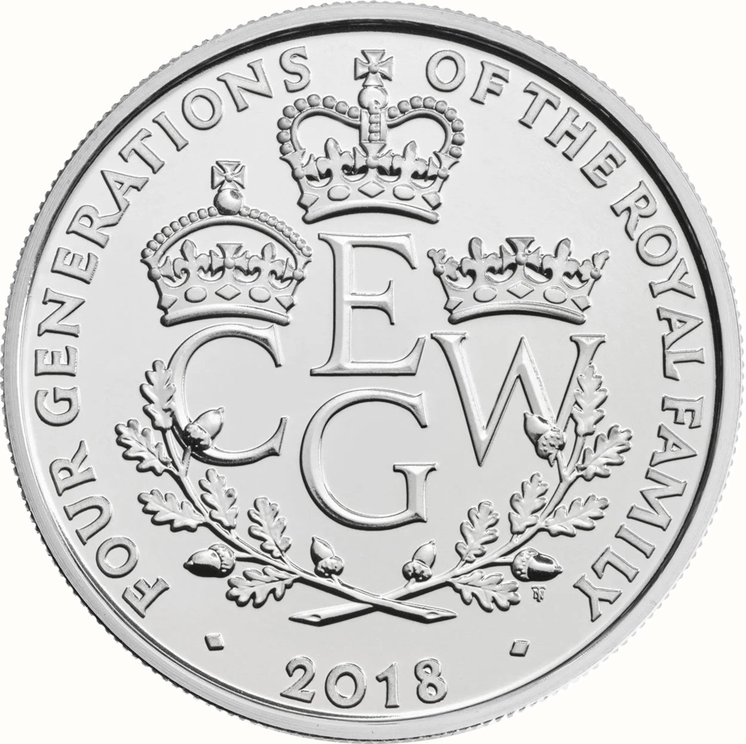 5 Pounds - Elizabeth II 5th portrait; Four Generations of Royalty reverse