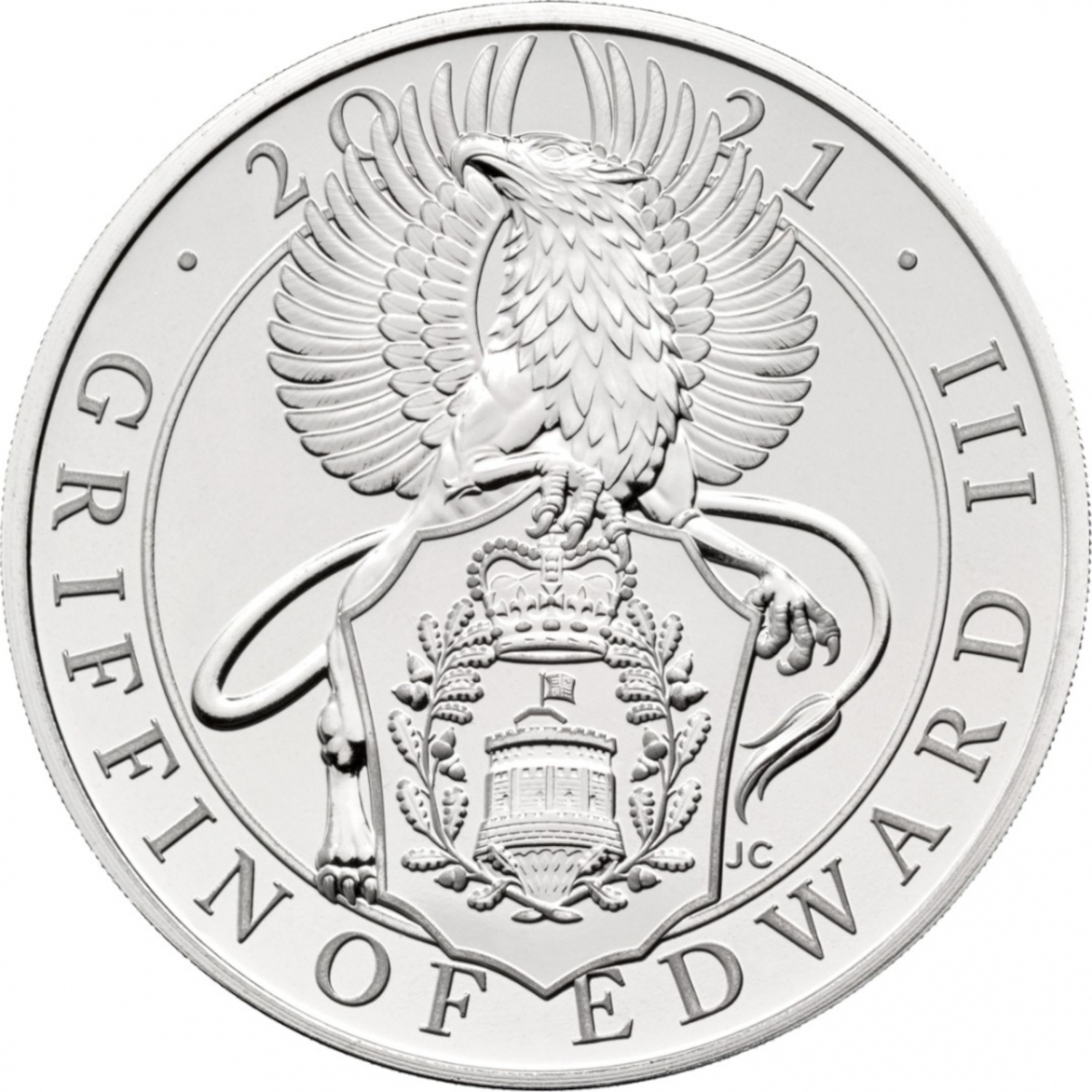 5 Pounds - Elizabeth II 5th portrait; Griffin of Edward III reverse