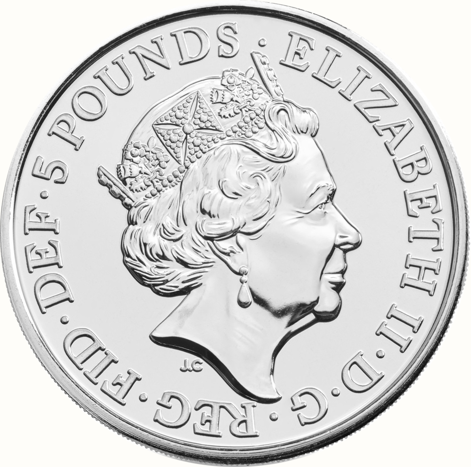 5 Pounds - Elizabeth II 5th portrait; House of Windsor obverse