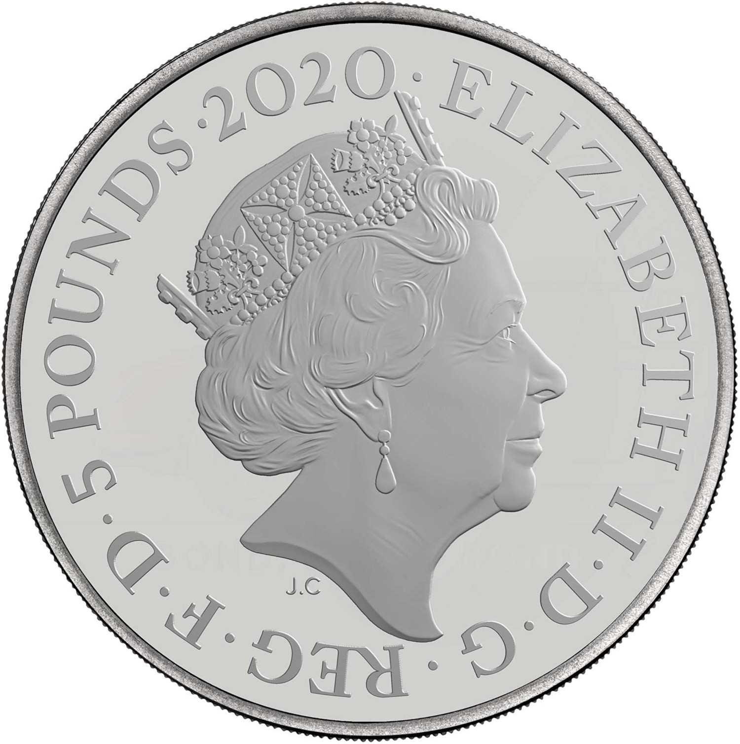 5 Pounds - Elizabeth II 5th portrait; James Bond - II obverse