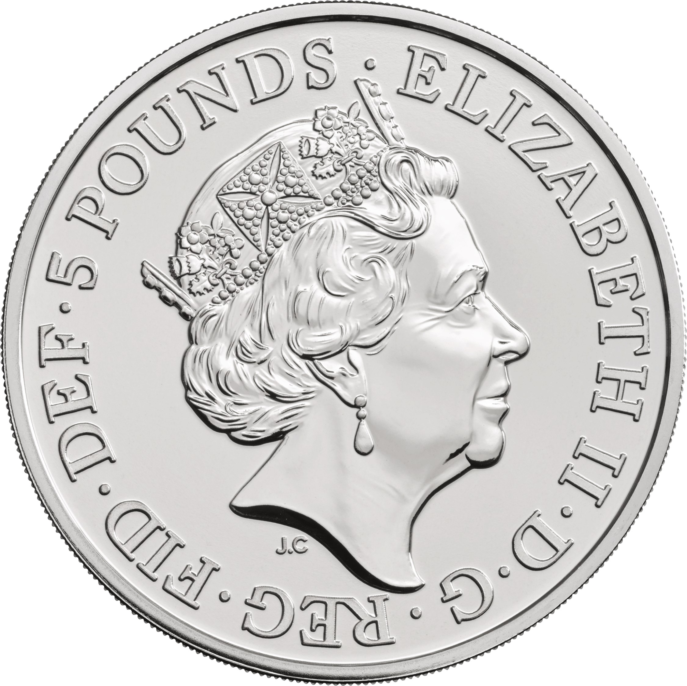 5 Pounds - Elizabeth II 5th Portrait; Lion of England obverse