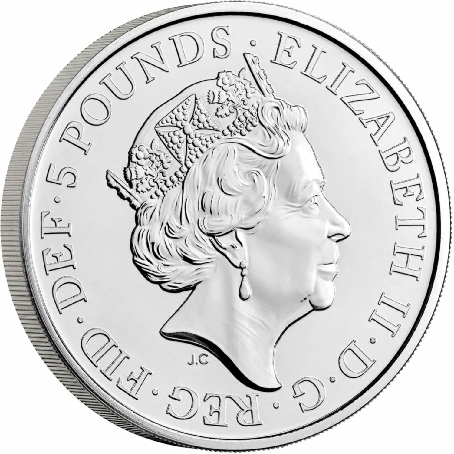5 Pounds - Elizabeth II 5th portrait; Lion of England obverse