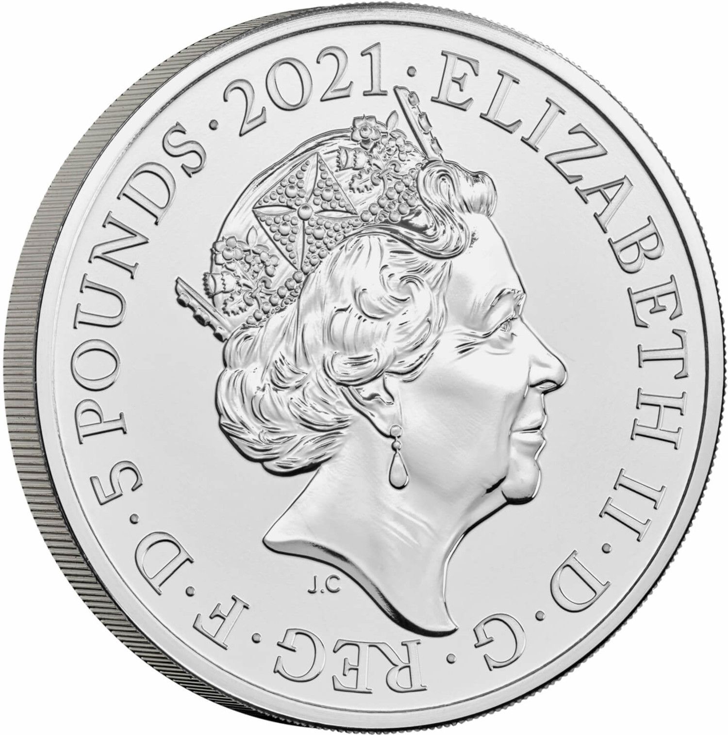 5 Pounds - Elizabeth II 5th portrait; Remembrance Day 2021 obverse