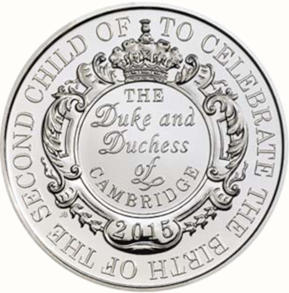 5 Pounds - Elizabeth II 5th portrait; Royal Birth obverse