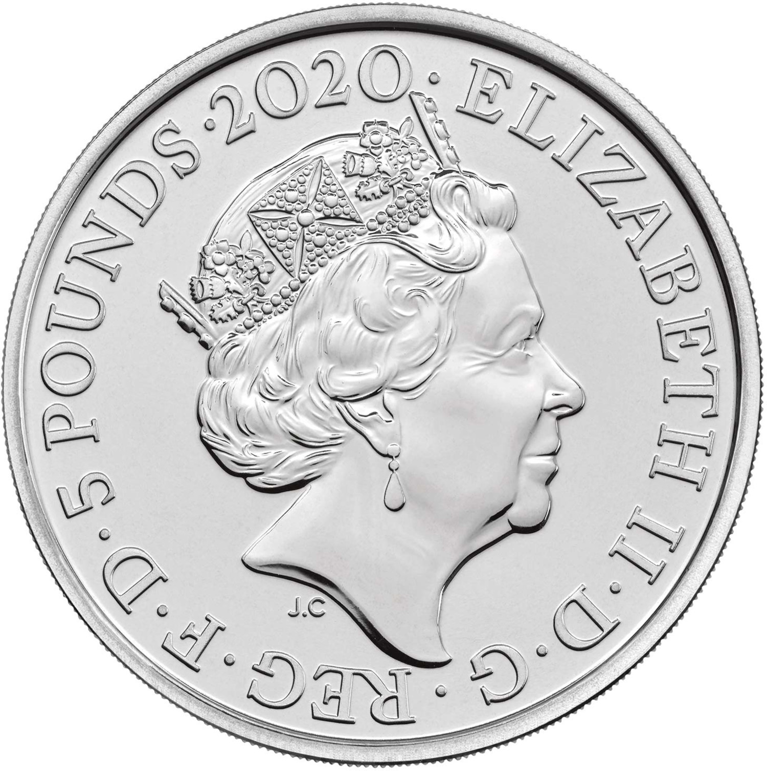5 Pounds - Elizabeth II 5th portrait; The band Queen obverse