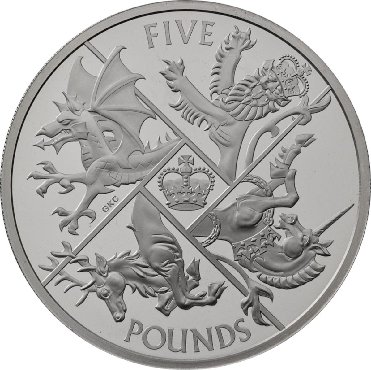 5 Pounds - Elizabeth II 5th portrait; The Four Nations reverse