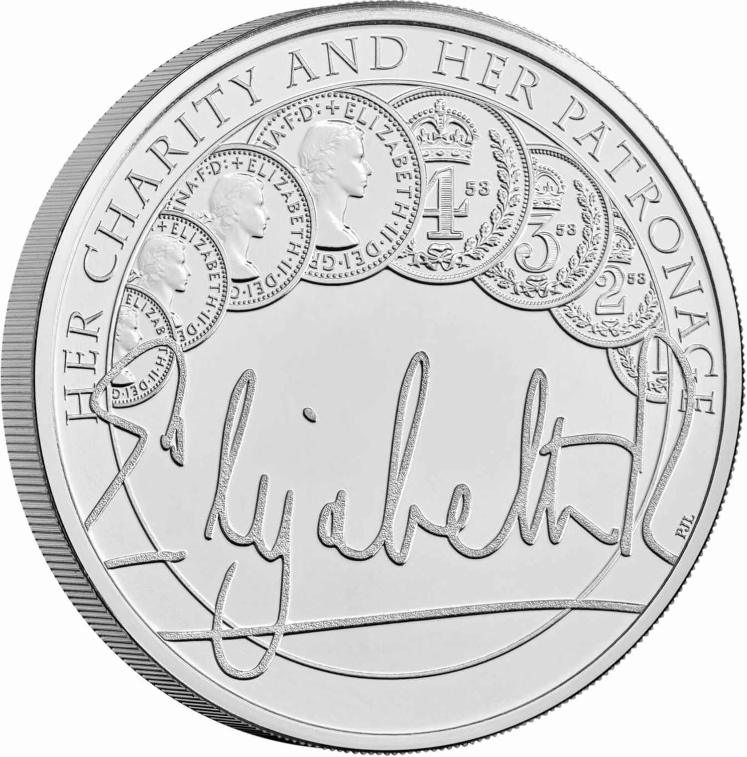 5 Pounds - Elizabeth II 5th portrait; The Queen's Reign, Charity and Patronage reverse