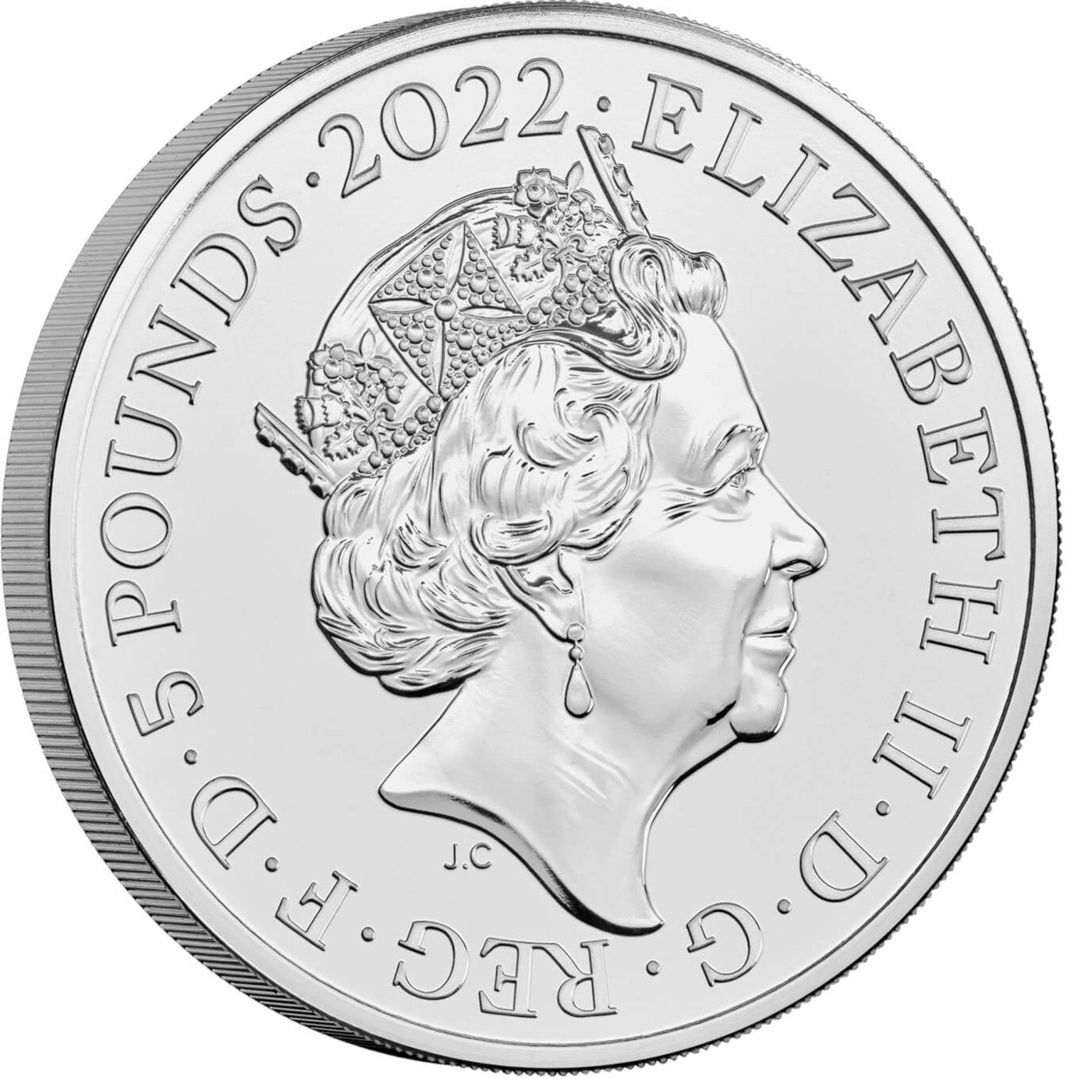 5 Pounds - Elizabeth II 5th portrait; The Rolling Stones obverse