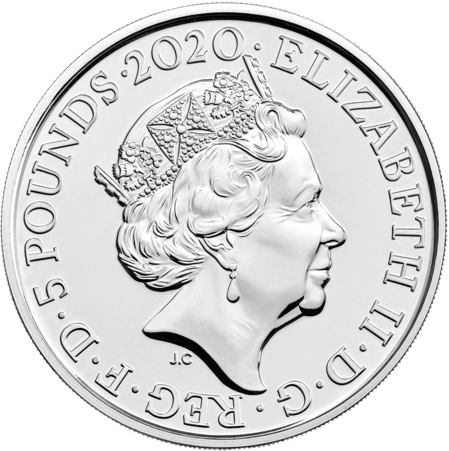 5 Pounds - Elizabeth II 5th portrait; The Royal Menagerie obverse
