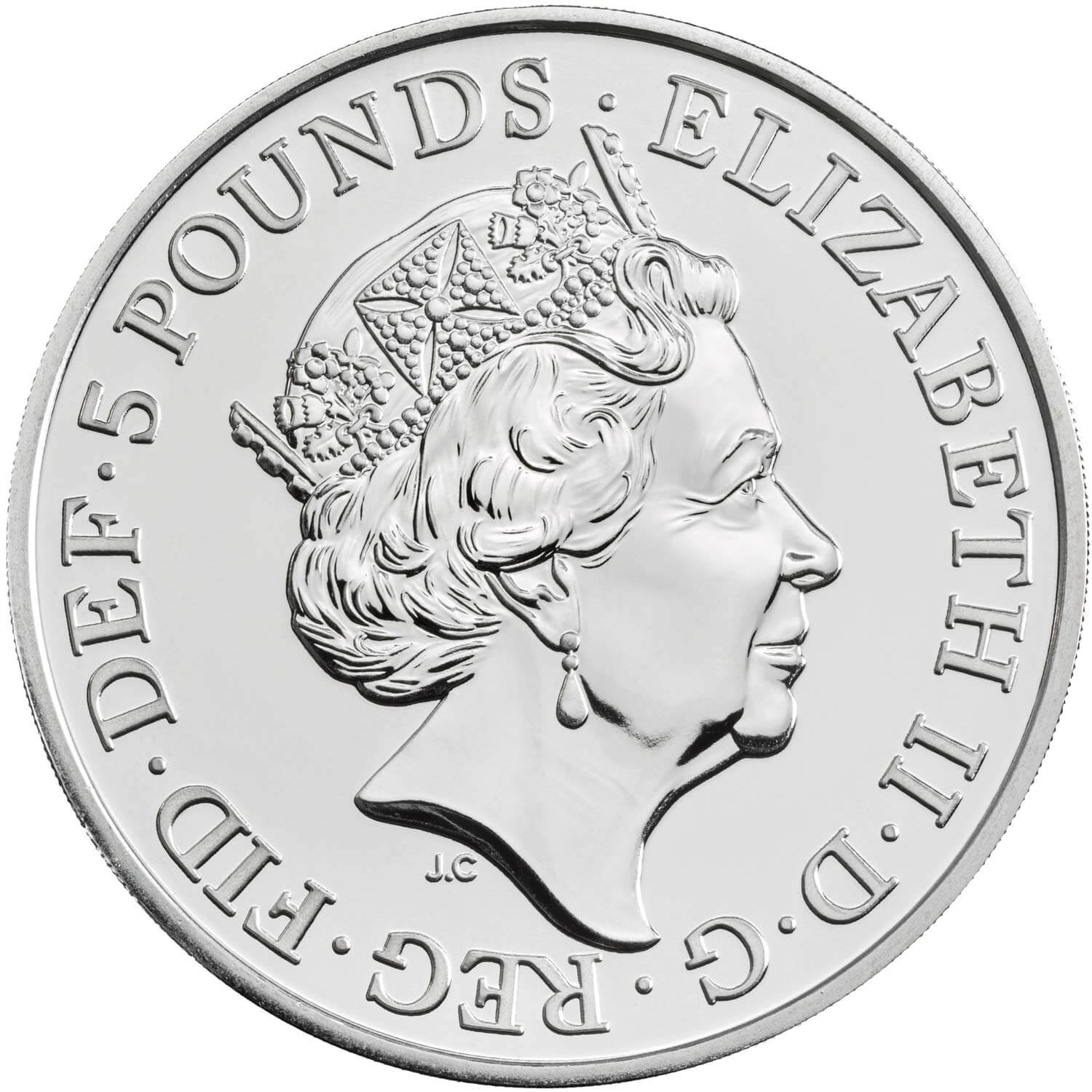 5 Pounds - Elizabeth II 5th portrait; World War II obverse