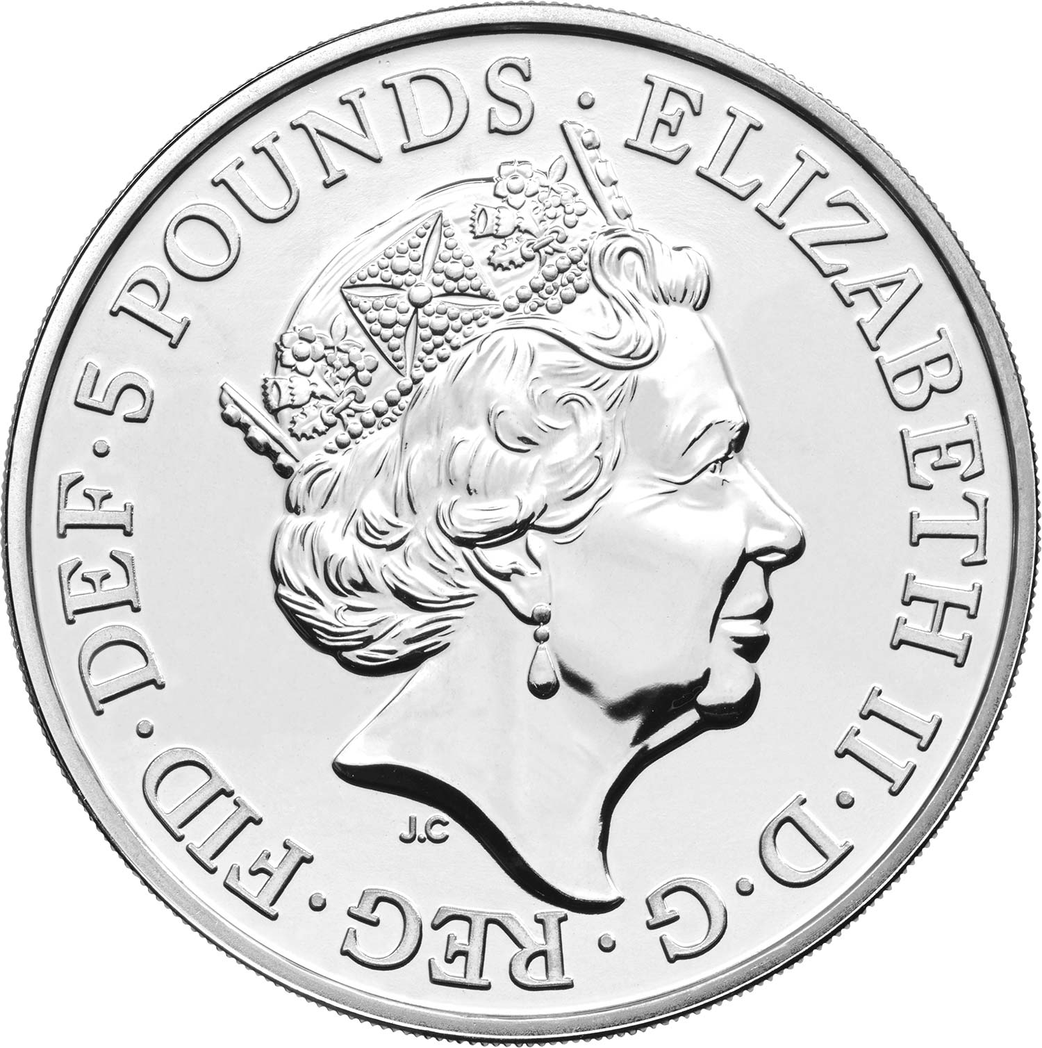 5 Pounds - Elizabeth II 5th portrait; Year of the Rat obverse
