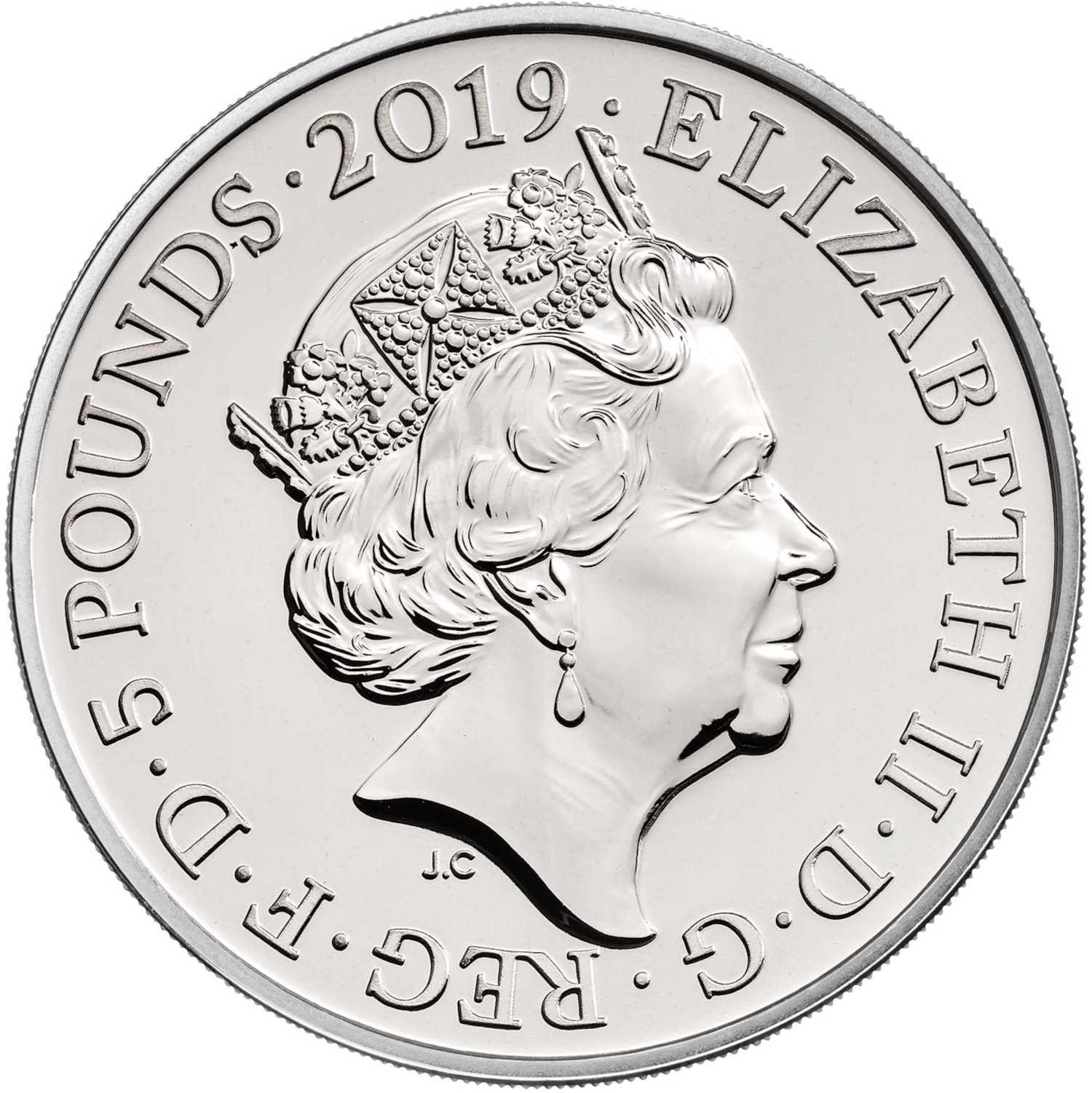 5 Pounds - Elizabeth II 5th portrait; Yeoman Warders obverse