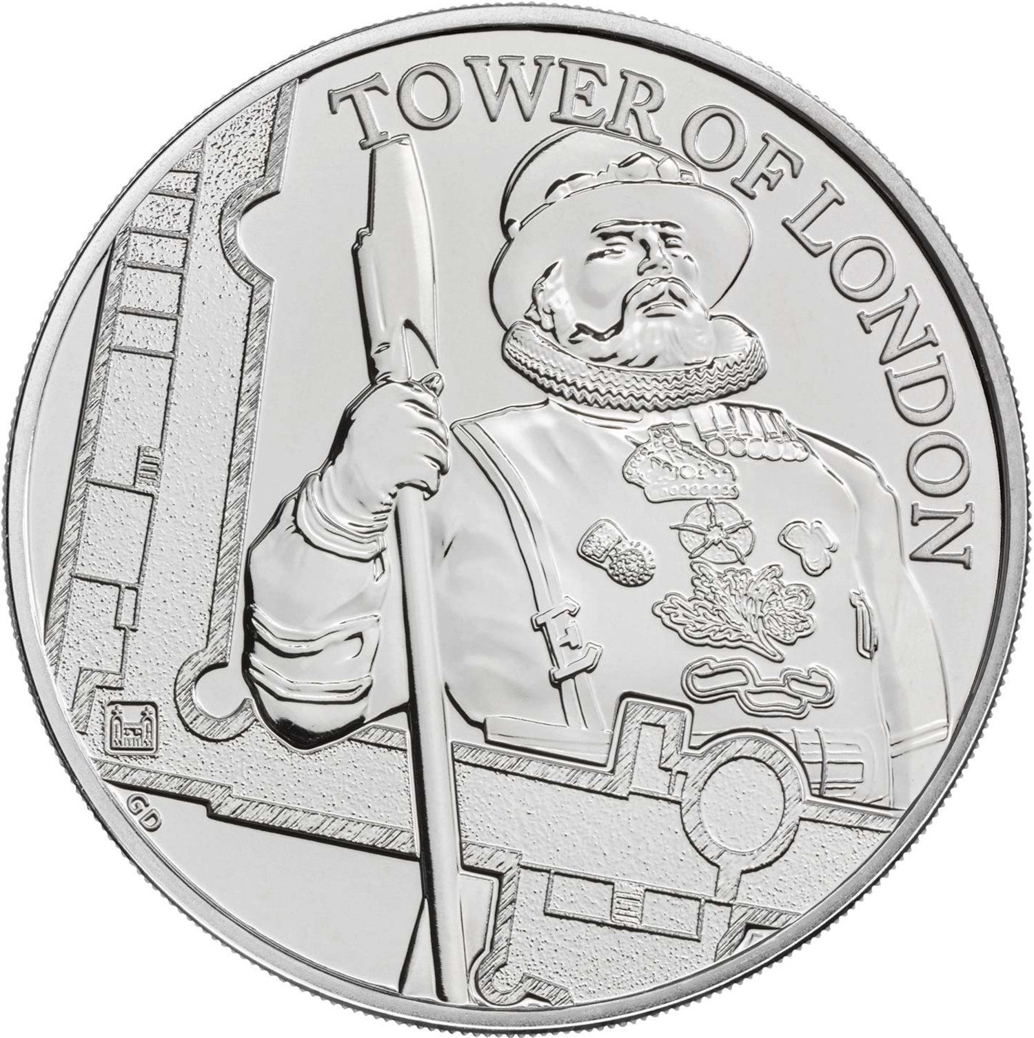 5 Pounds - Elizabeth II 5th portrait; Yeoman Warders reverse