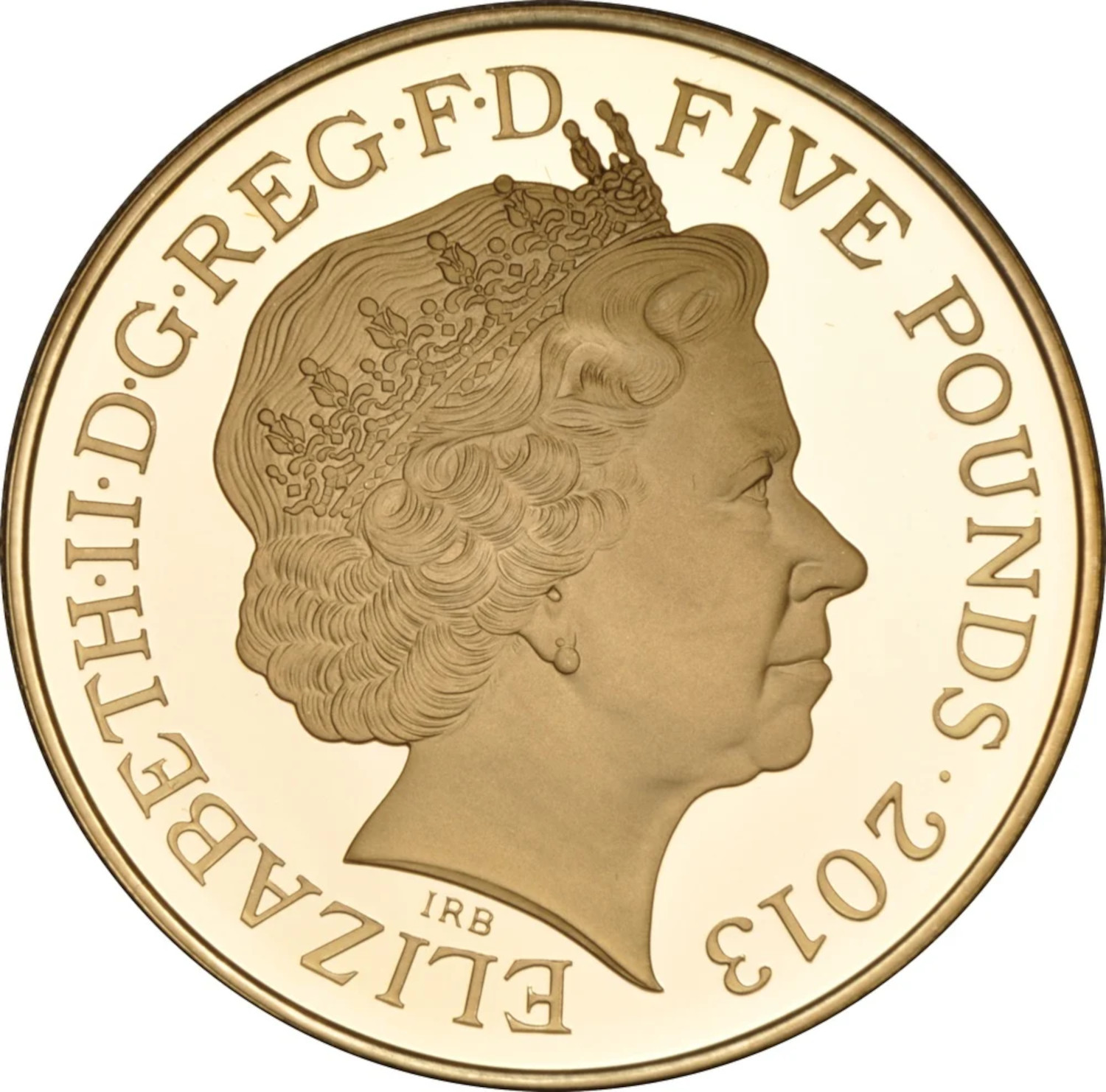 5 Pounds - Elizabeth II 60th Coronation Jubilee; Gold-Plated Silver Proof obverse