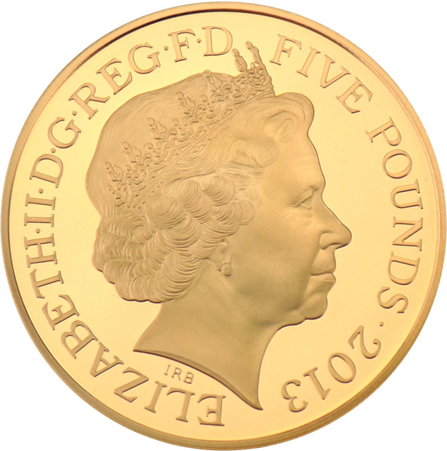 5 Pounds - Elizabeth II 60th Coronation Jubilee; Gold Proof obverse