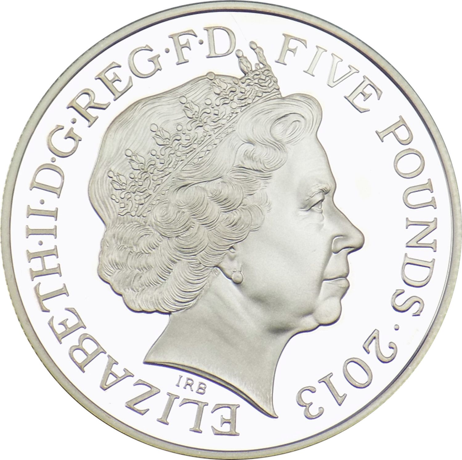 5 Pounds - Elizabeth II 60th Coronation Jubilee; Platinum Piedfort obverse