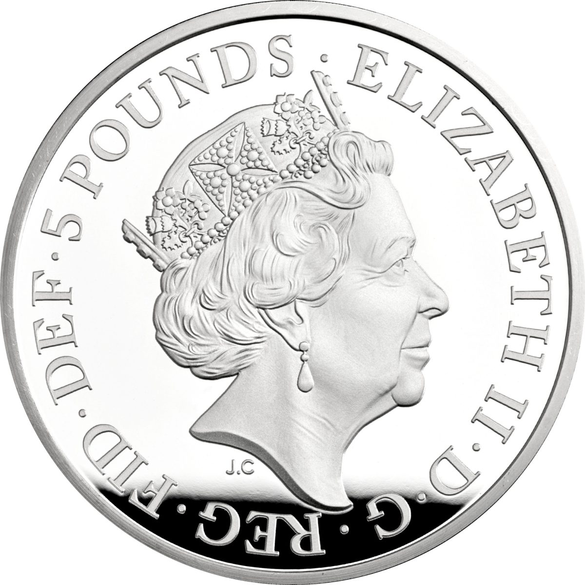 5 Pounds - Elizabeth II Alfred The Great; Silver Piedfort obverse