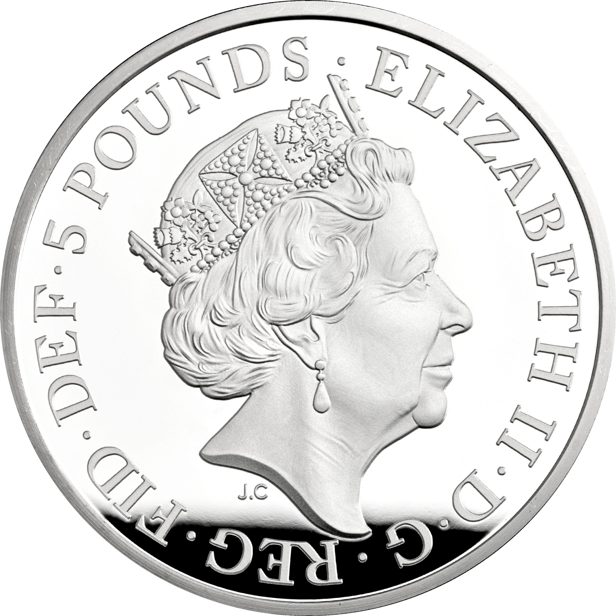 5 Pounds - Elizabeth II Alfred The Great; Silver Proof obverse