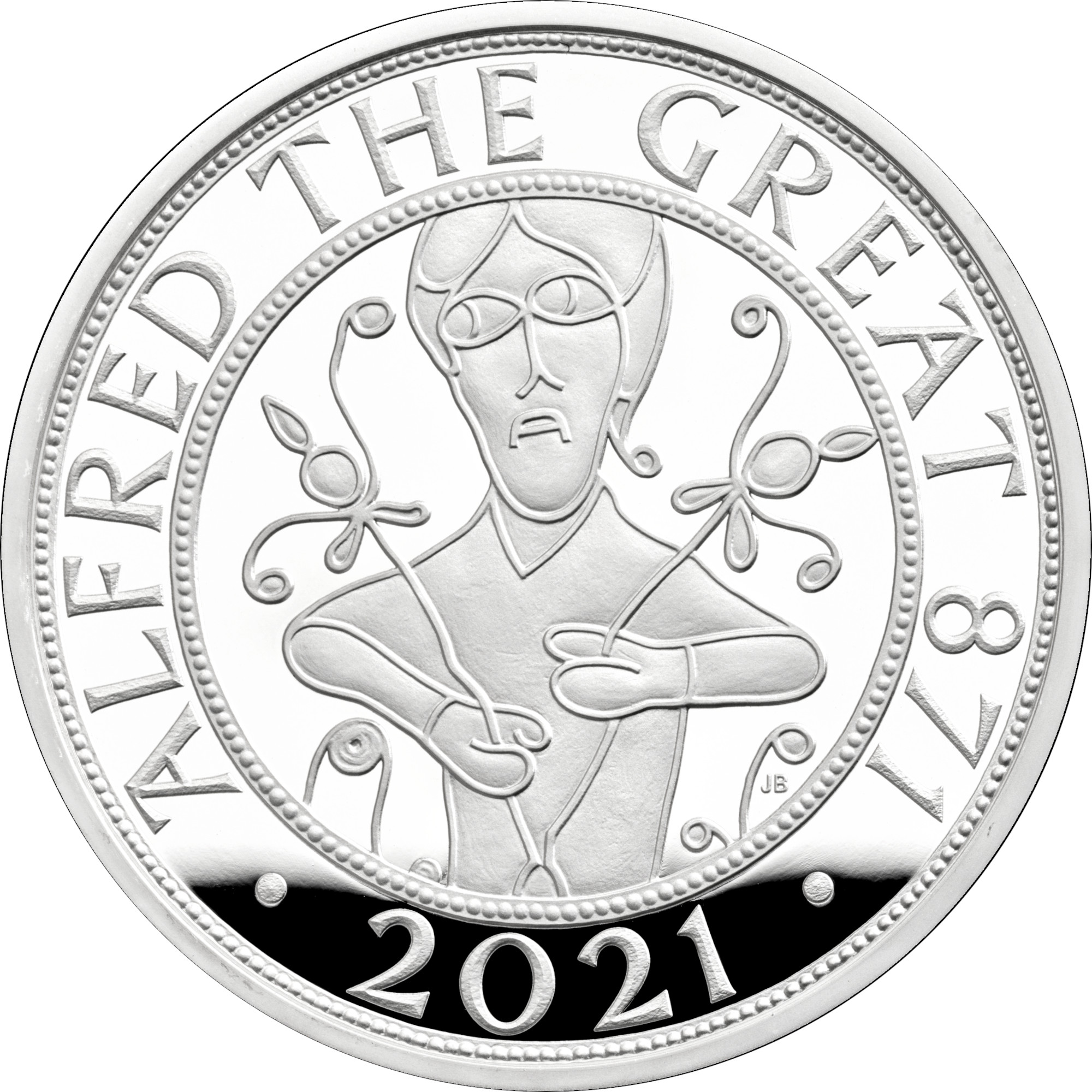 5 Pounds - Elizabeth II Alfred The Great; Silver Proof reverse