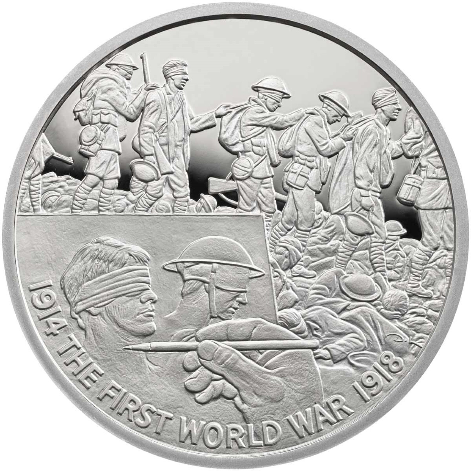 5 Pounds - Elizabeth II Art and War; Silver Proof reverse