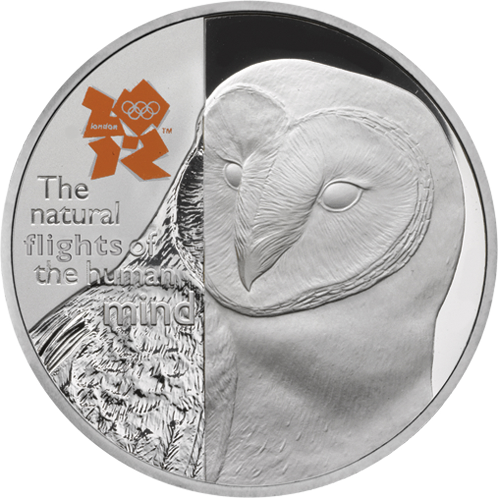 5 Pounds - Elizabeth II Barn Owl; Silver Proof reverse