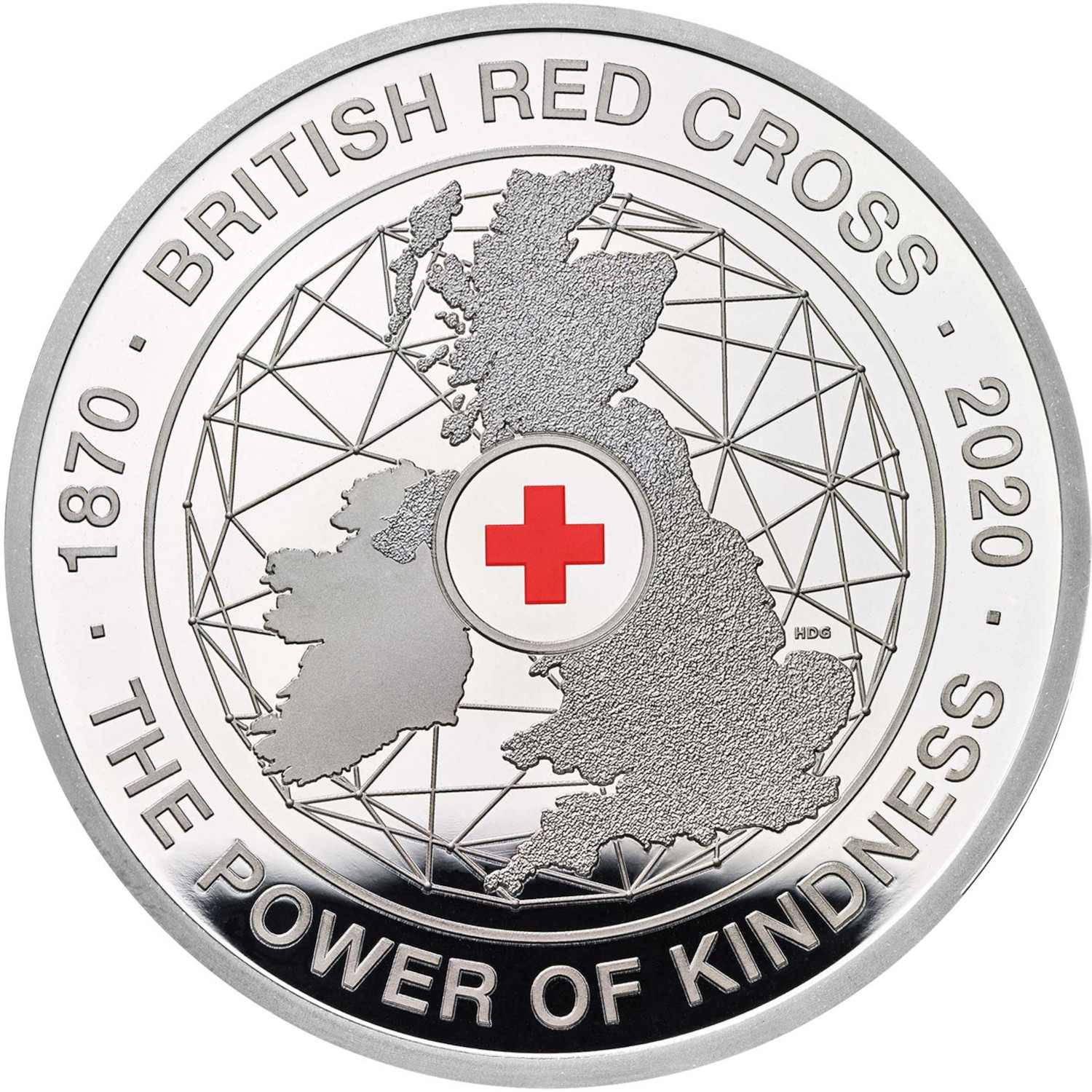 5 Pounds - Elizabeth II British Red Cross; Silver Proof reverse