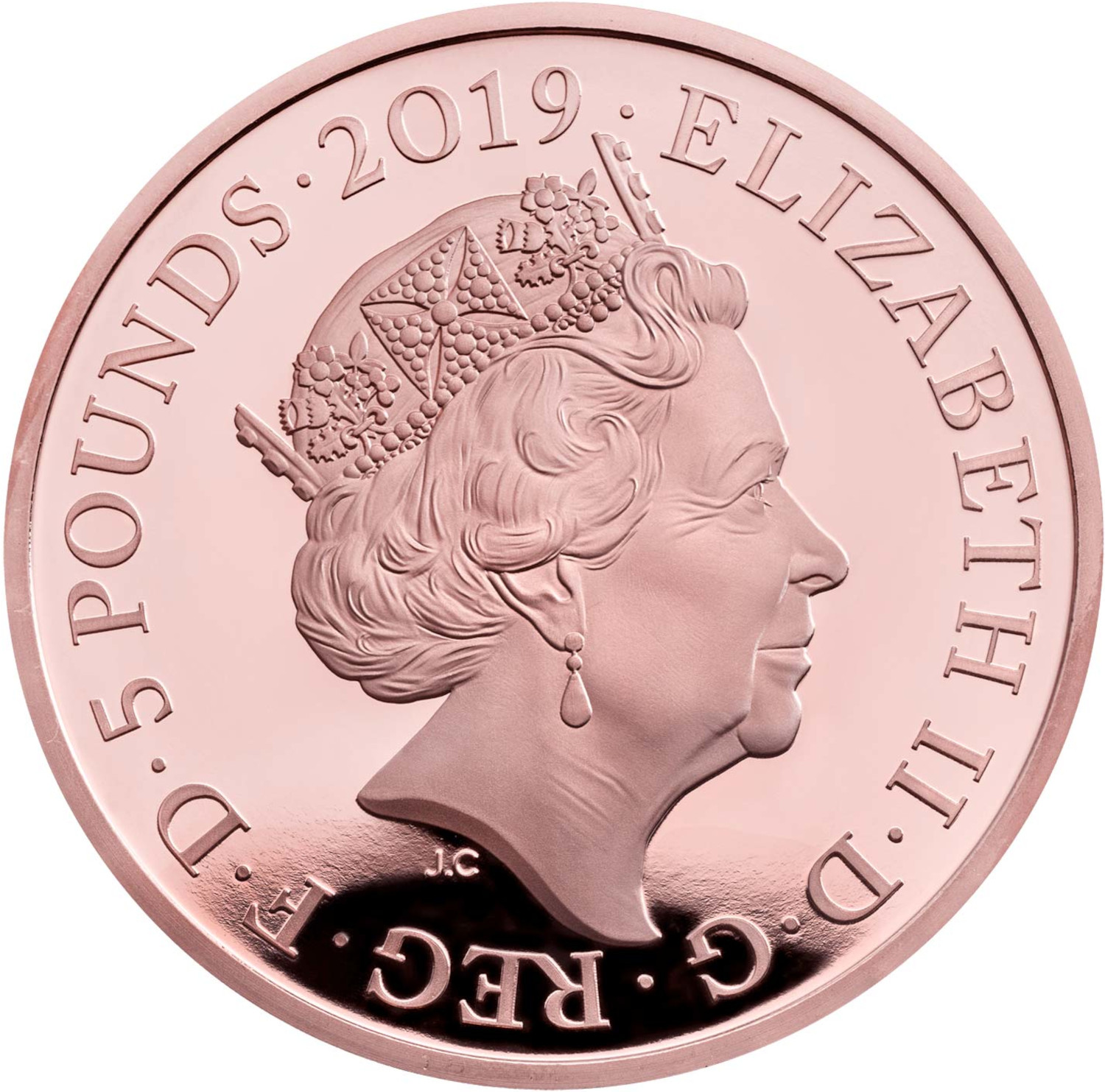 5 Pounds - Elizabeth II Ceremony of the Keys; Gold Proof obverse