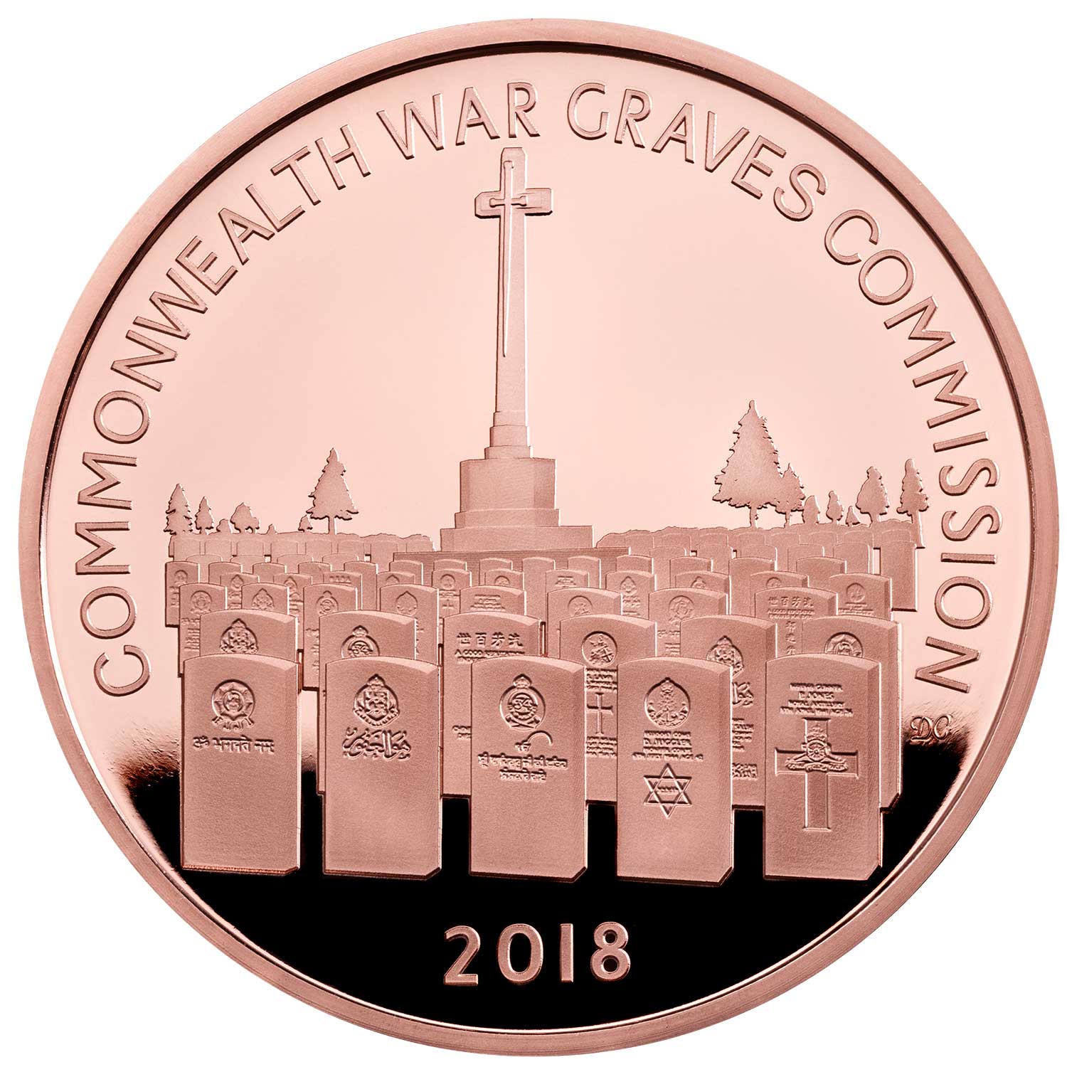 5 Pounds - Elizabeth II Commonwealth War Graves; Gold Proof reverse