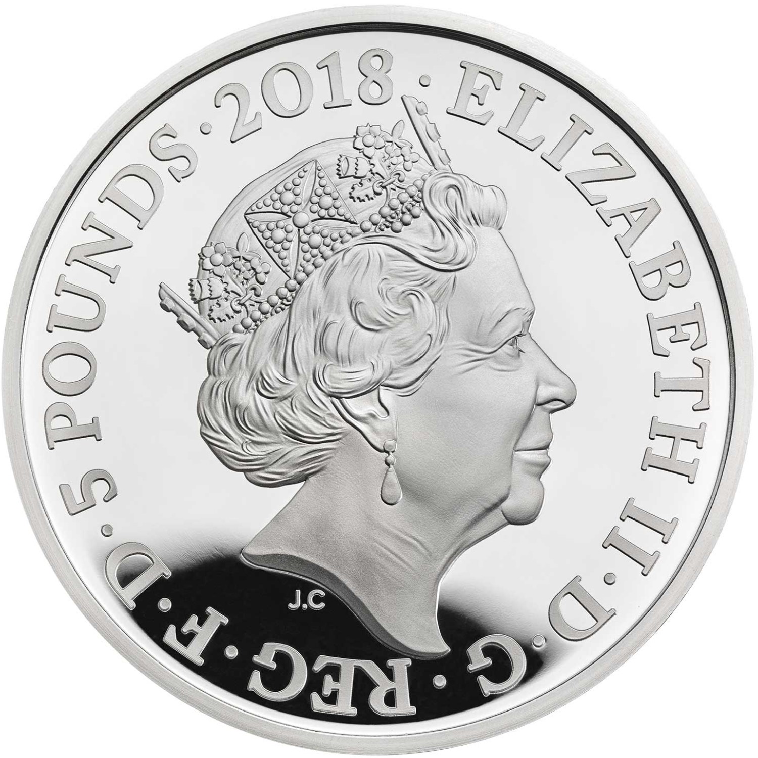 5 Pounds - Elizabeth II Commonwealth War Graves; Silver Proof obverse