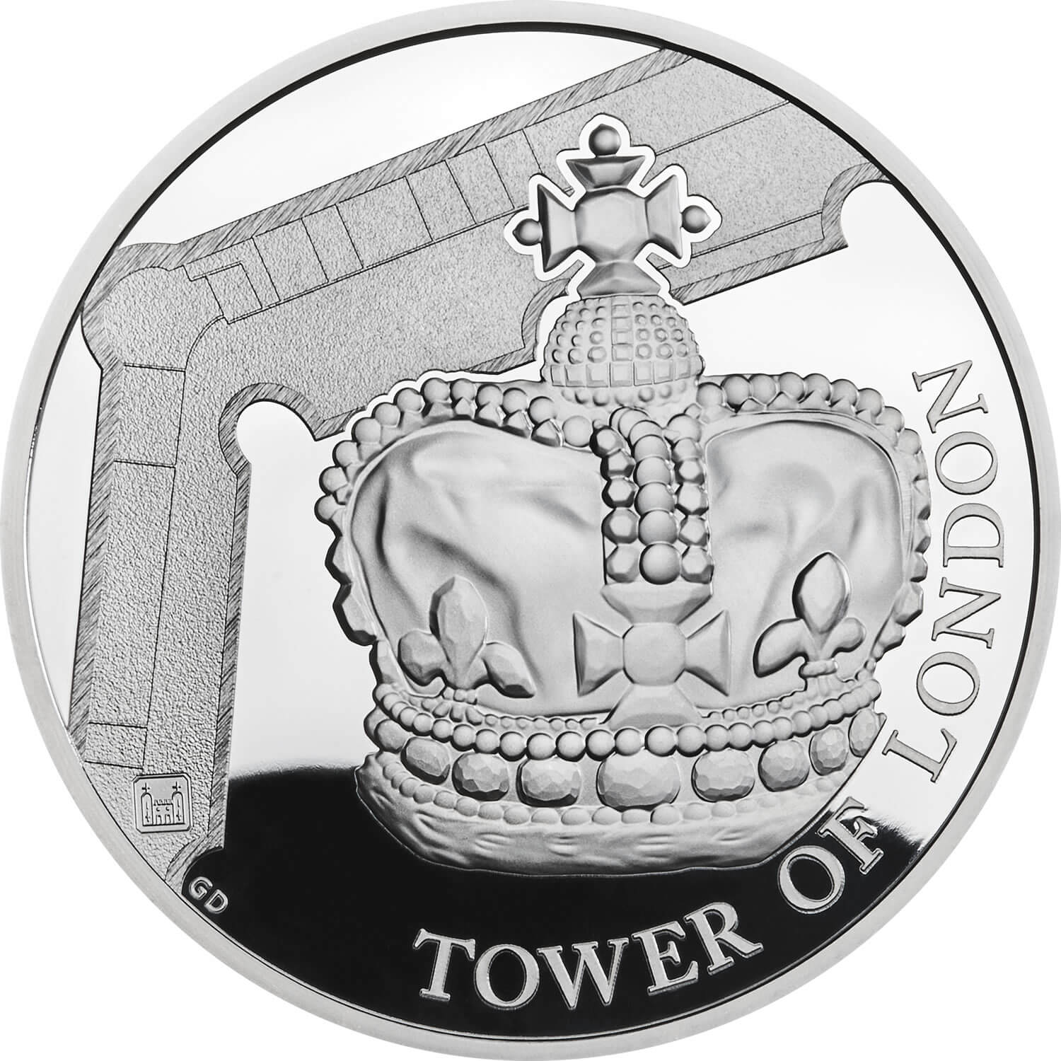 5 Pounds - Elizabeth II Crown Jewels; Silver Proof reverse