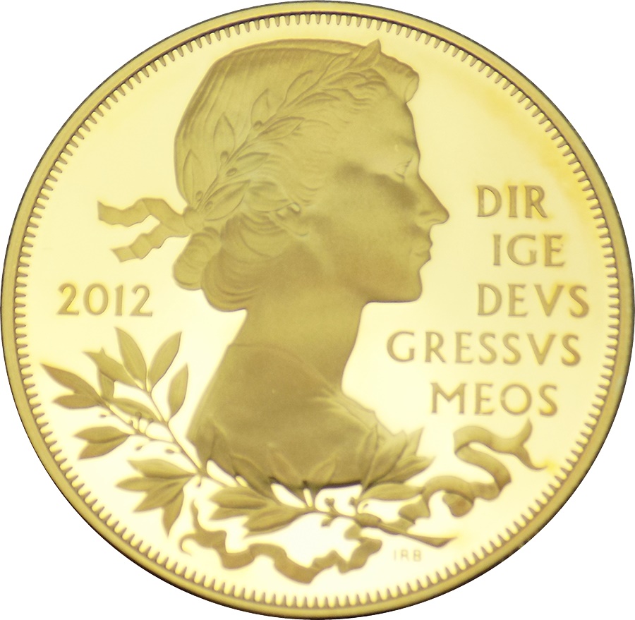 5 Pounds - Elizabeth II Diamond Jubilee; Gold-Plated Silver Proof reverse