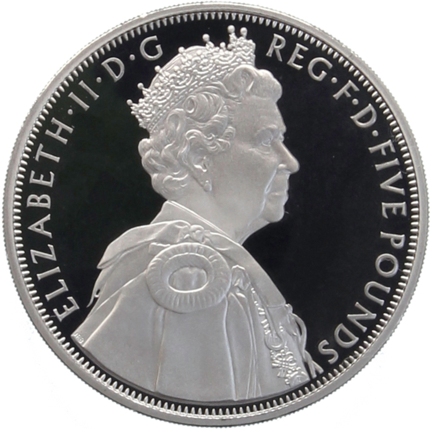 5 Pounds - Elizabeth II Diamond Jubilee; Platinum Piedfort obverse
