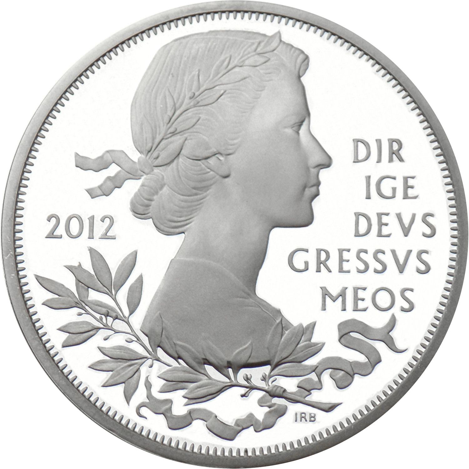 5 Pounds - Elizabeth II Diamond Jubilee; Silver Piedfort reverse