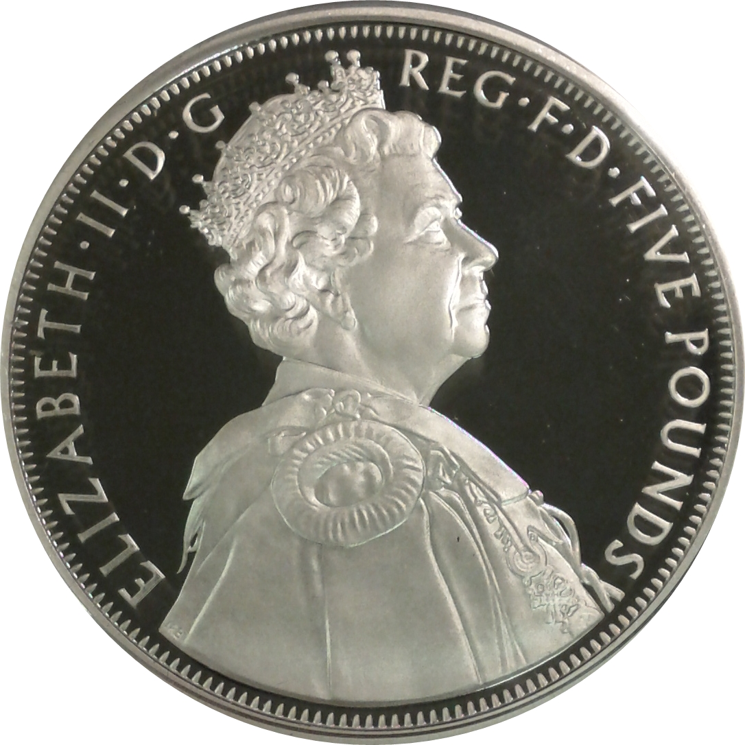 5 Pounds - Elizabeth II Diamond Jubilee; Silver Proof obverse