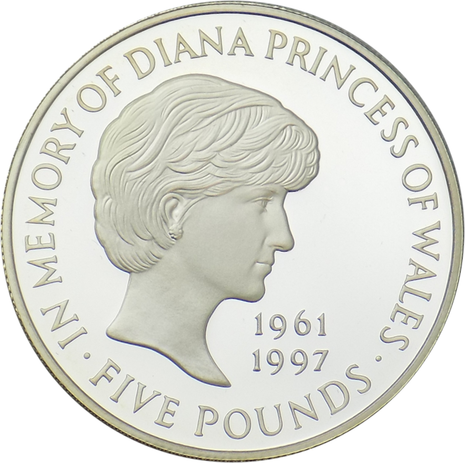 5 Pounds - Elizabeth II Diana, Princess of Wales; Silver Proof