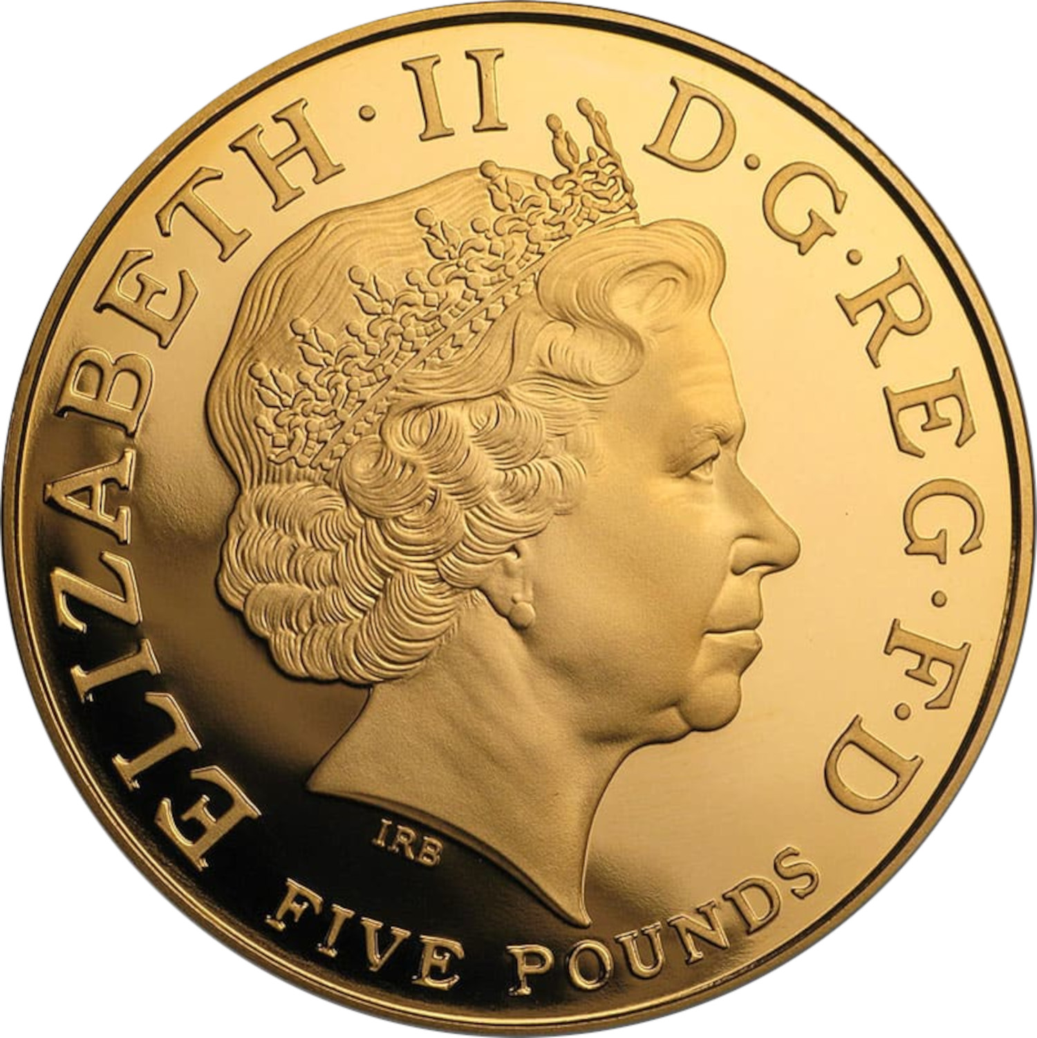5 Pounds - Elizabeth II Entente Cordiale; Gold Proof obverse
