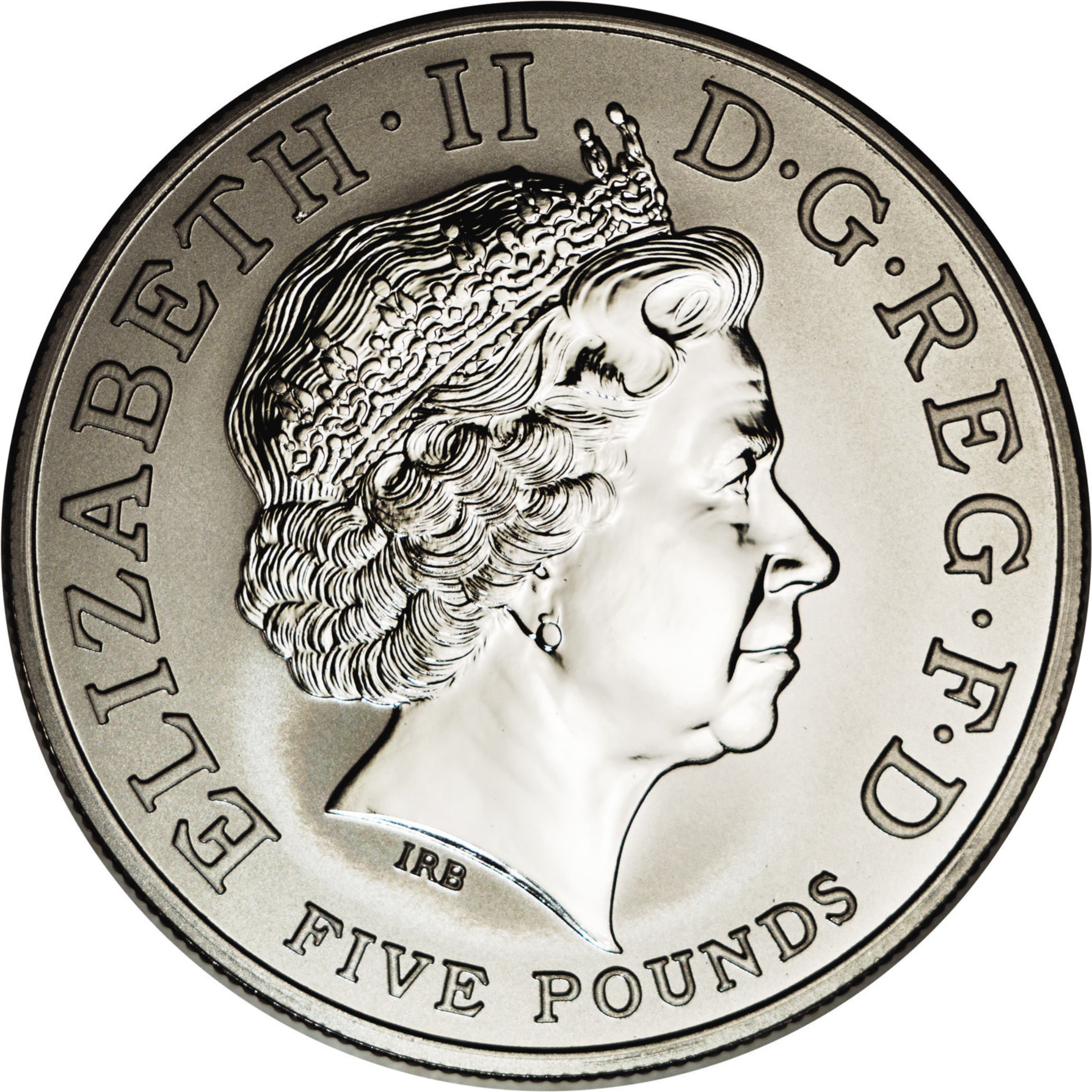 5 Pounds - Elizabeth II Entente Cordiale; Platinum Proof obverse