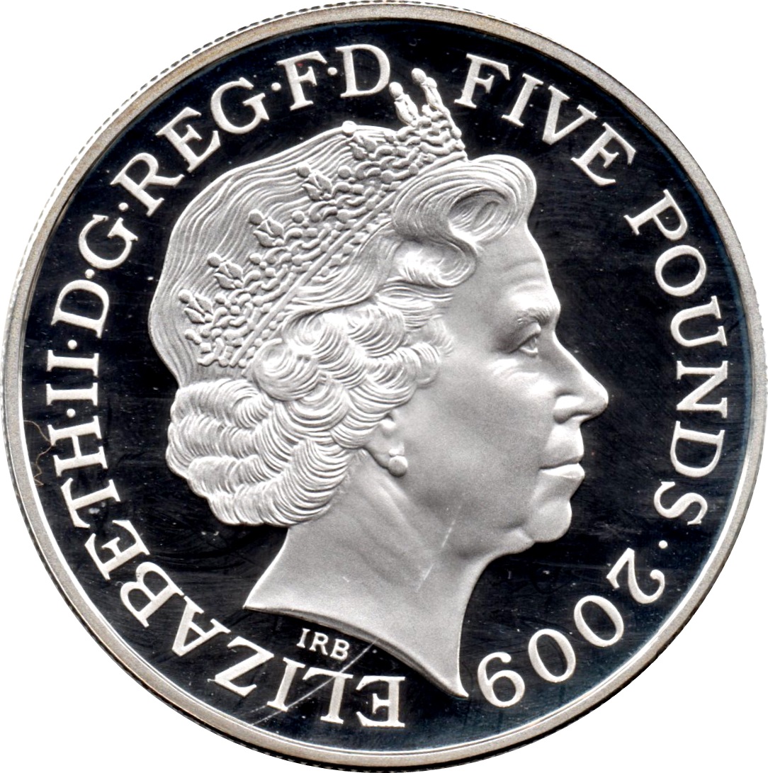 5 Pounds - Elizabeth II Flying Scotsman; Silver Proof obverse