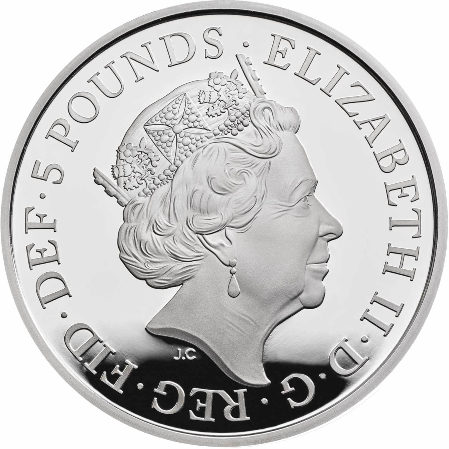 5 Pounds - Elizabeth II Four Generations of Royalty; Silver Piedfort obverse