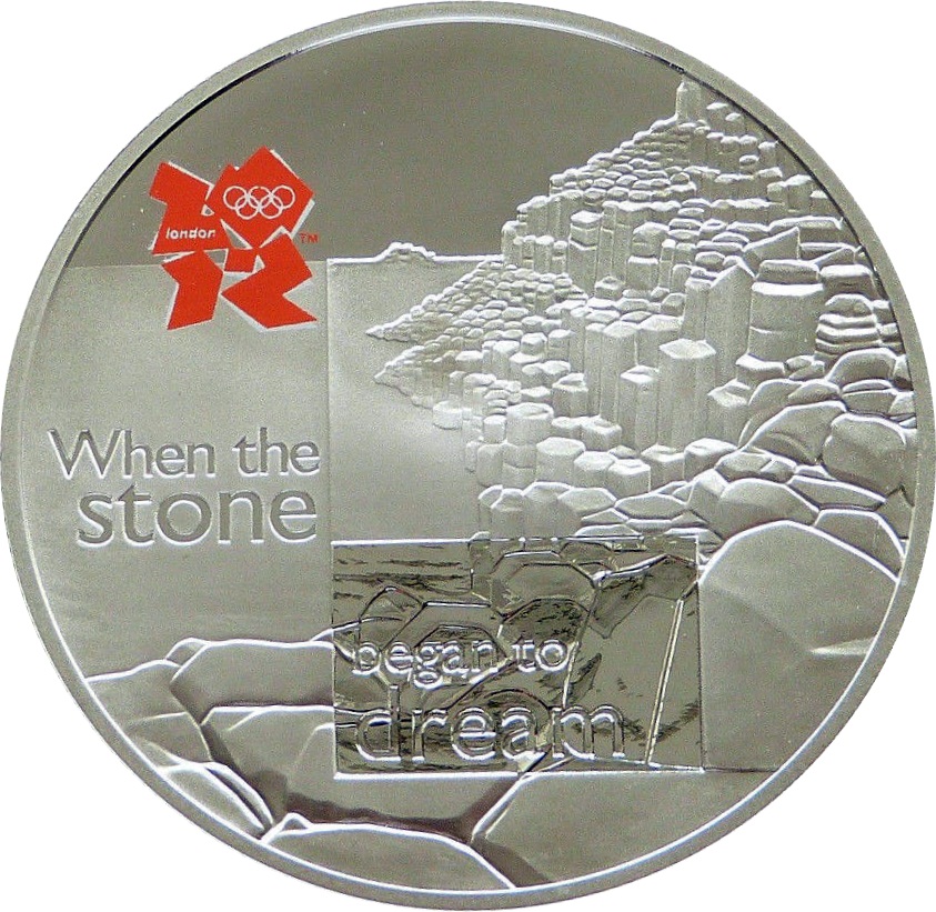 5 Pounds - Elizabeth II Giant's Causeway; Silver Proof reverse