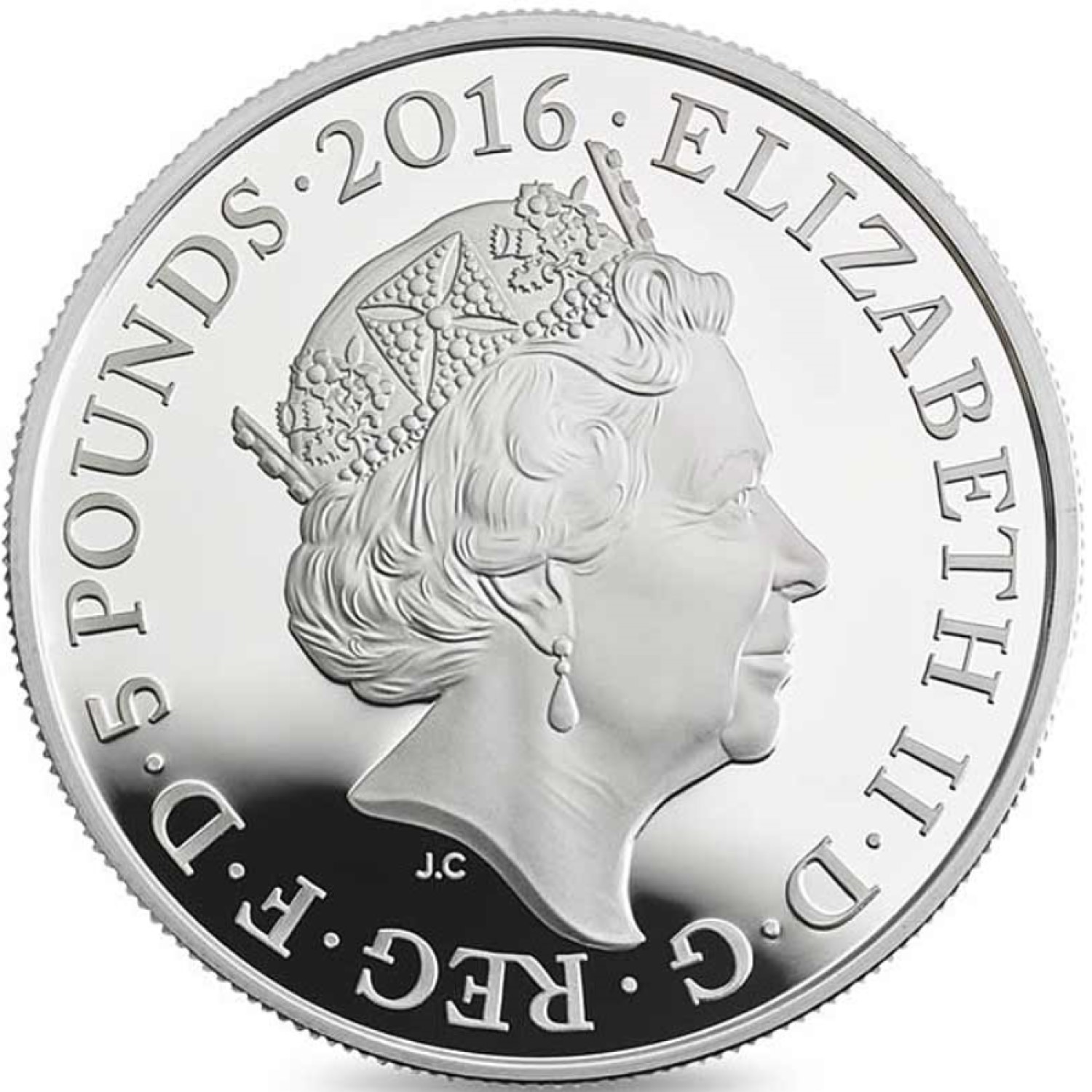 5 Pounds - Elizabeth II Giant's Causeway; Silver Proof obverse