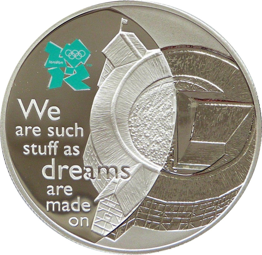 5 Pounds - Elizabeth II Globe Theatre; Silver Proof reverse