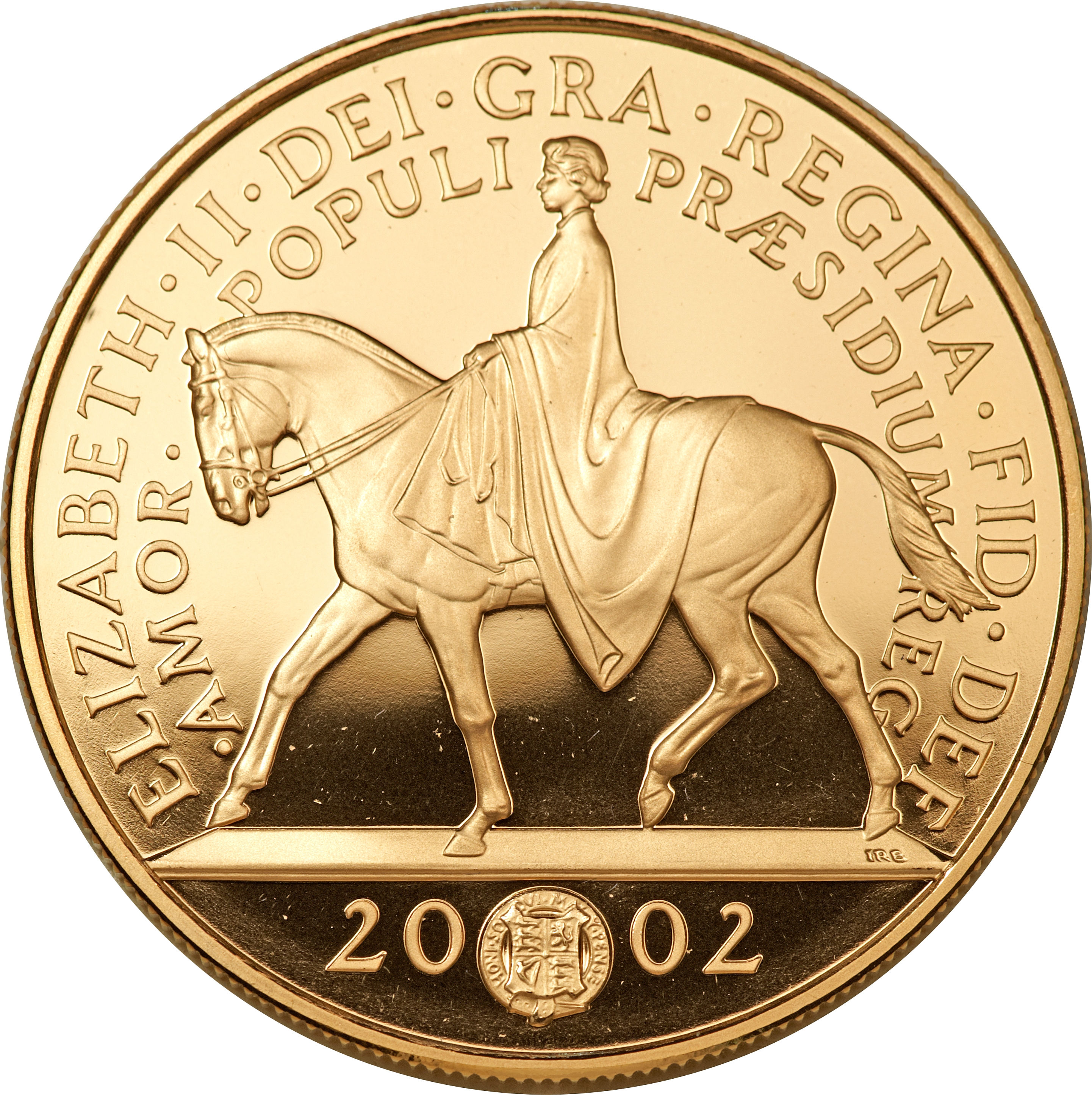 5 Pounds - Elizabeth II Golden Jubilee; Gold Proof obverse