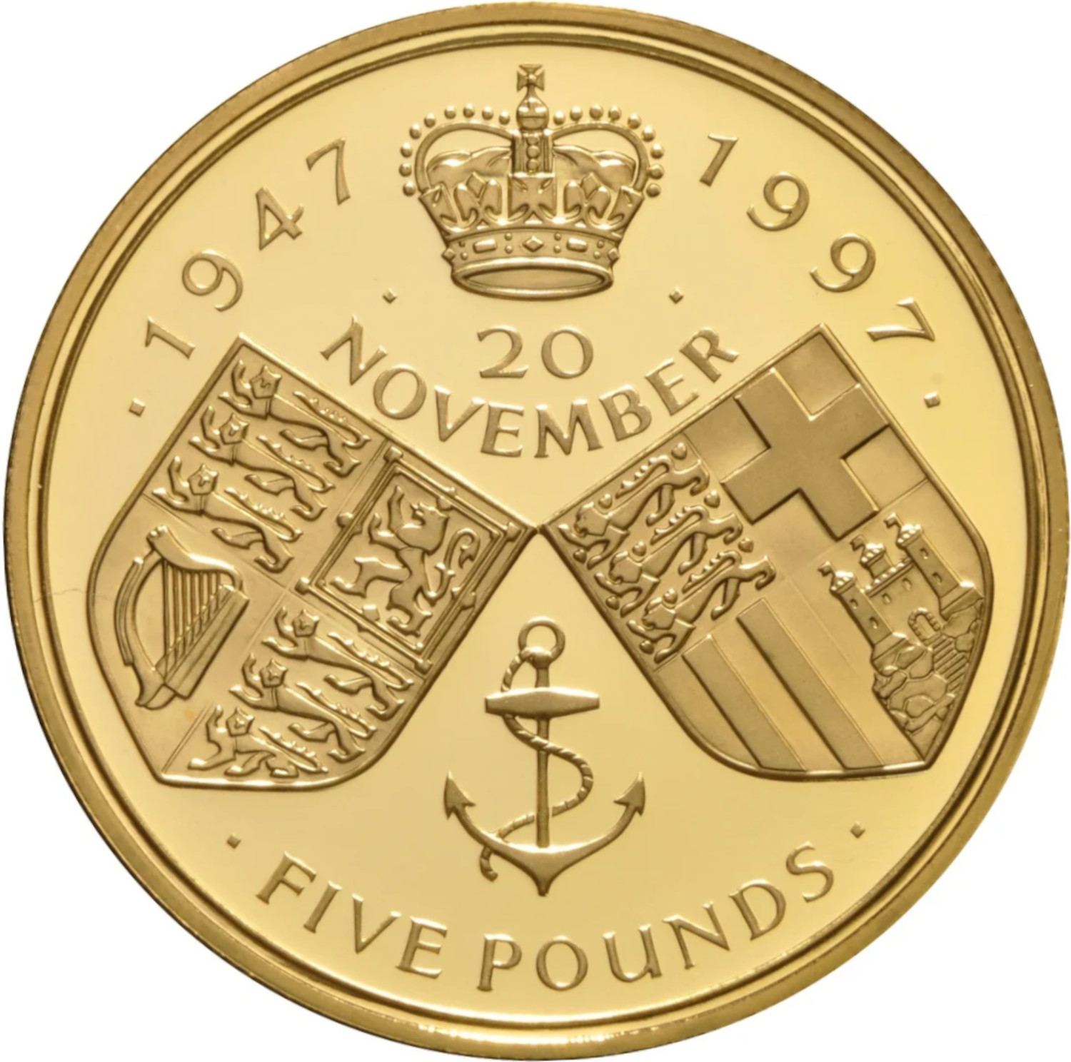 5 Pounds - Elizabeth II Golden Wedding; Gold Proof