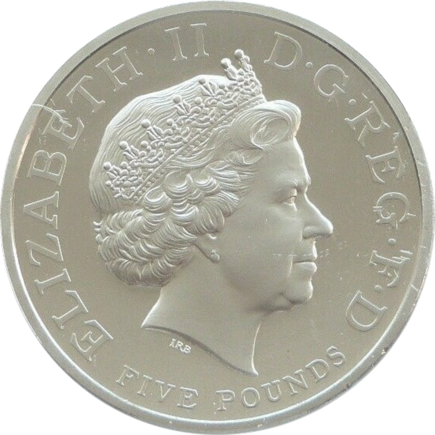 5 Pounds - Elizabeth II Horatio Nelson; Platinum Piedfort obverse