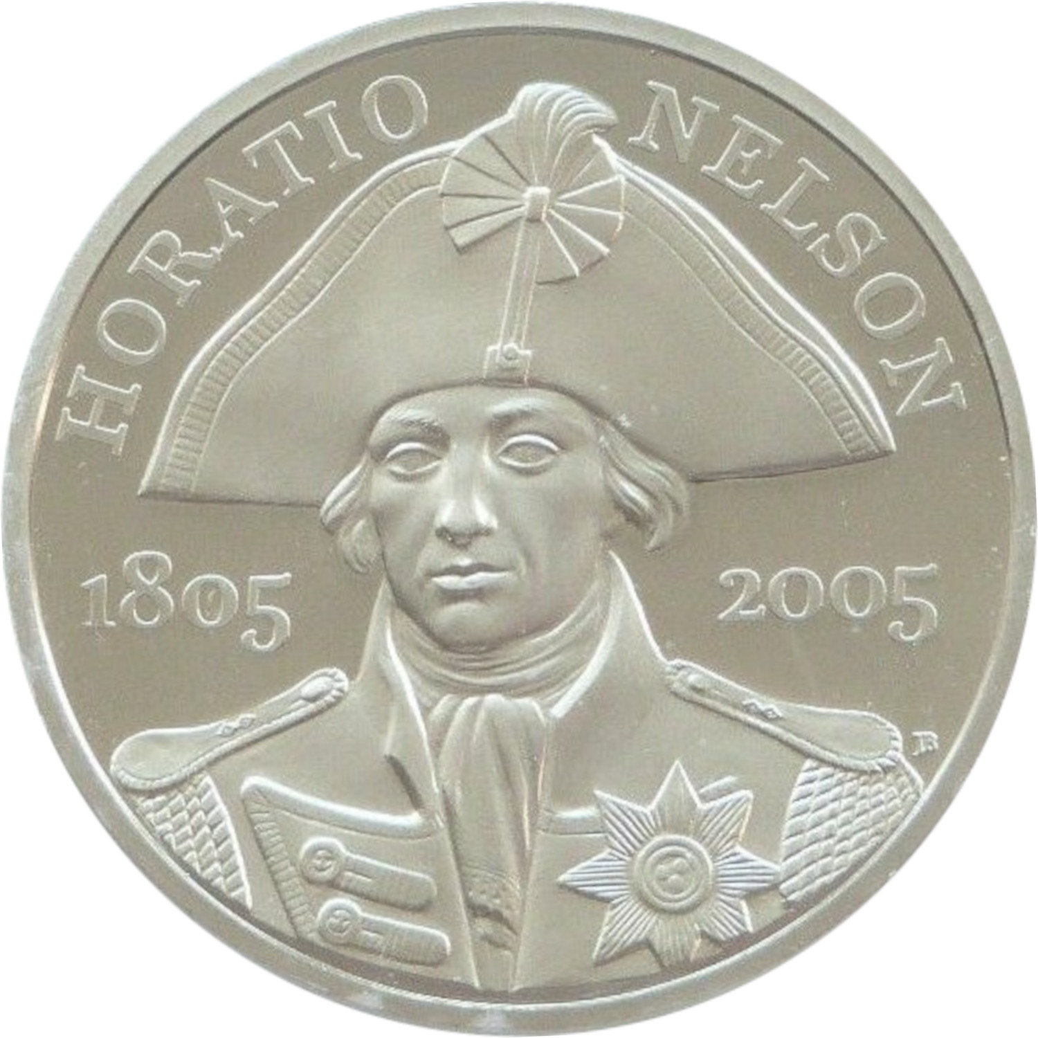 5 Pounds - Elizabeth II Horatio Nelson; Platinum Piedfort