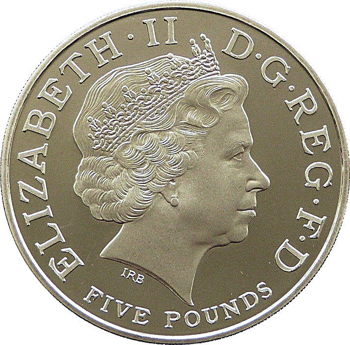 5 Pounds - Elizabeth II Horatio Nelson; Silver Proof obverse