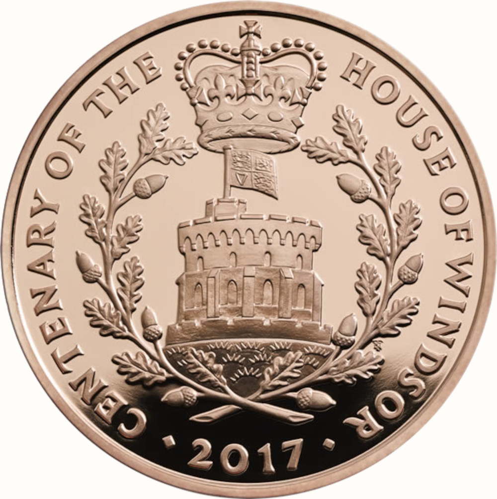 5 Pounds - Elizabeth II House of Windsor; Gold Proof reverse