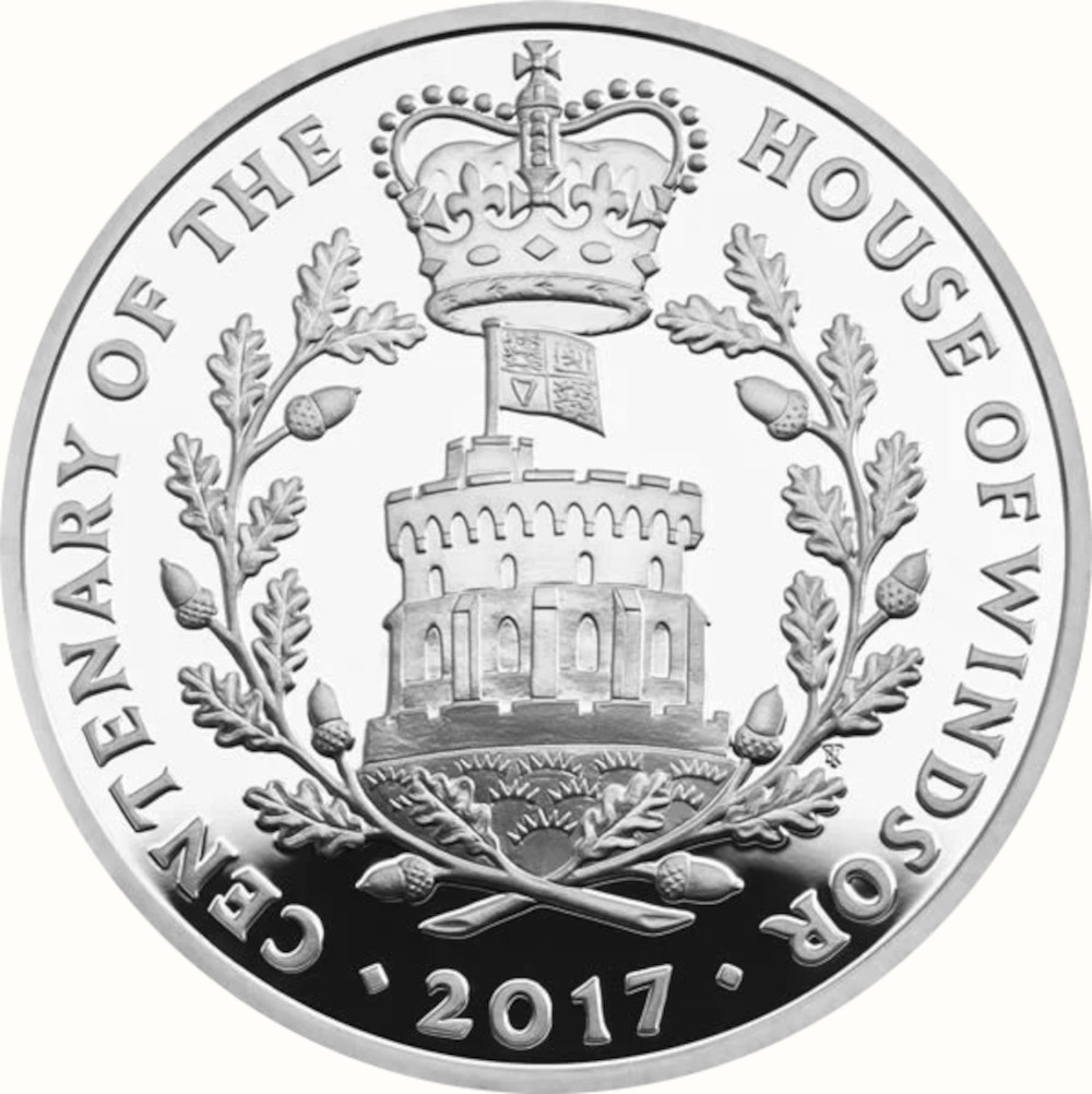 5 Pounds - Elizabeth II House of Windsor; Silver Proof reverse
